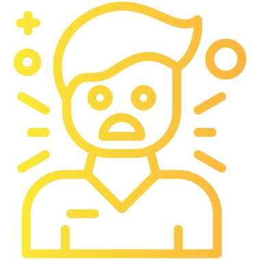 Yüzü ve soru işareti olan bir adam.