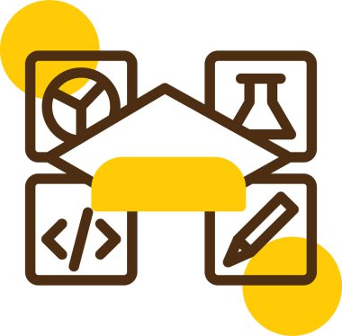 Bir ev simgesinin vektör illüstrasyonu