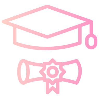 diploma. Web simgesi basit illüstrasyon