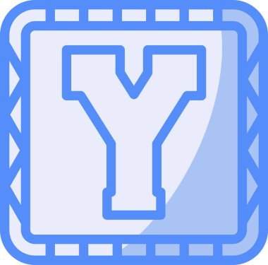 Beyaz arkaplanın mavi simgesinin vektör çizimi