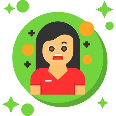 Doktor yüz ifadesi olan düz simge