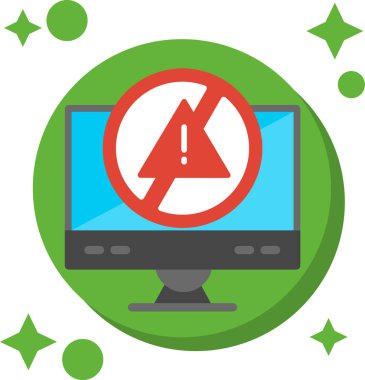 bilgisayar uyarı işareti, illüstrasyon, beyaz arkaplan üzerindeki vektör.