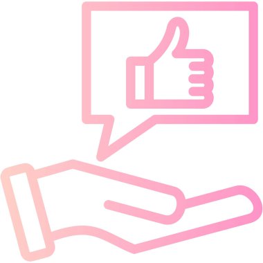 Başparmak yukarı. Web simgesi vektör illüstrasyonu