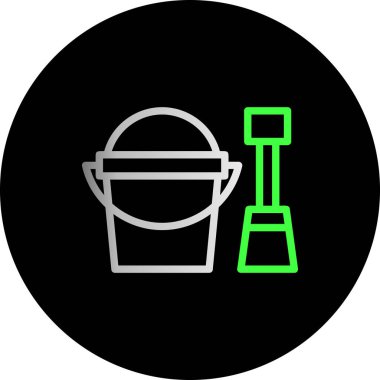 Su kabartma vektör simgesine sahip eşsiz bir kova