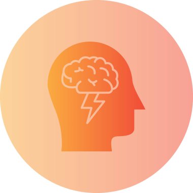 Beyni olan insan kafasının vektör çizimi.