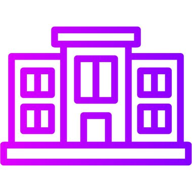 Bina. Web simgesi basit illüstrasyon