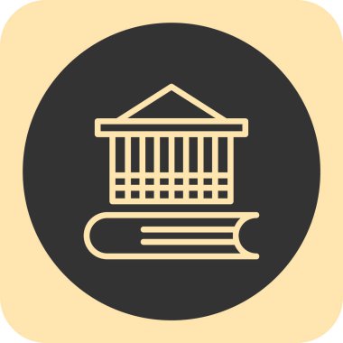 kütüphane vektör simgesi. Çizim vektörü düz tasarım sembolüdür. bir grafik tasarım sembolü