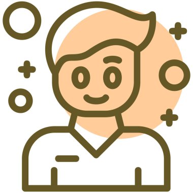 Dosyalanmış taslak biçiminde avatar çocuk adam simgesi