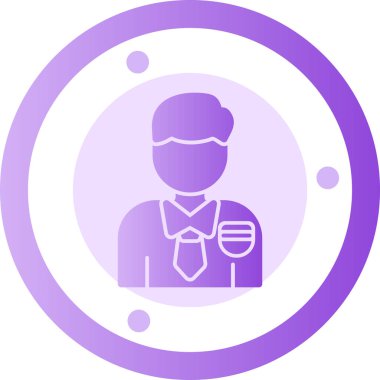 Bir adamın vektör çizimi ve bir fincan çay.