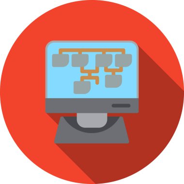 Veri sunucu düz vektör simgesi