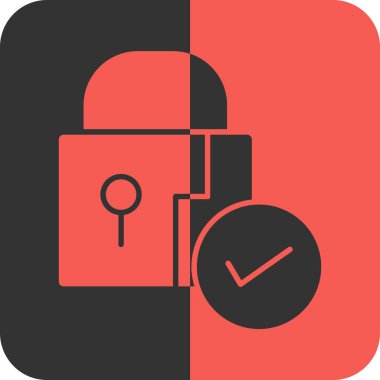 Alarm kilidi simgesi düz biçimli izole vektör çizimi.