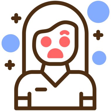 Dişi avatar. Web simgesi basit illüstrasyon