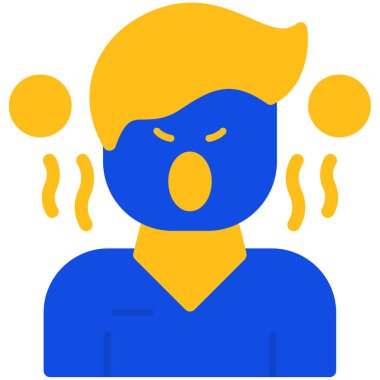 Beyaz arka planda kızgın maskeli bir adam.