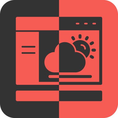 Bulut hesaplama simgesi düz simgesi