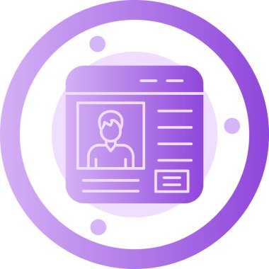 Kimlik kartı simgesi, vektör illüstrasyonu