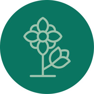 güzel çiçek çizgisi vektör simgesi