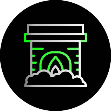 Yanan mum sembollü eşsiz bir şömine.