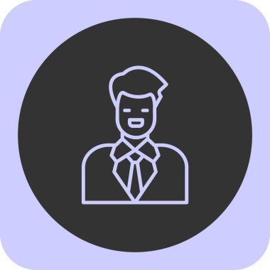 İş adamı simgesi soyut bir grupta izole edildi