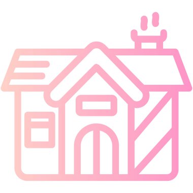 çatı simgesi vektör illüstrasyonlu ev