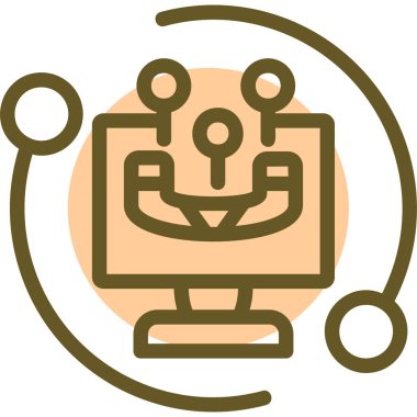 robot. Web simgesi basit illüstrasyon