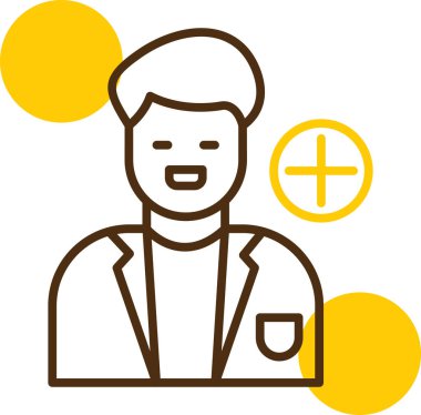 Sarı haçlı bir adamın vektör çizimi