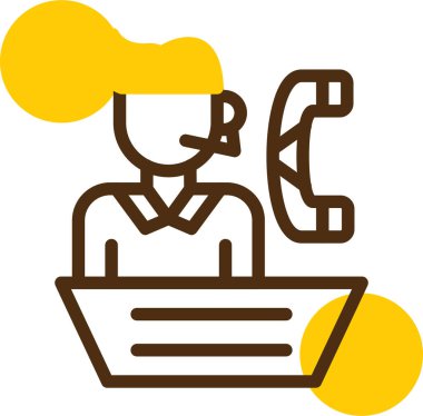 Müşteri hizmeti simgesi, vektör illüstrasyonu