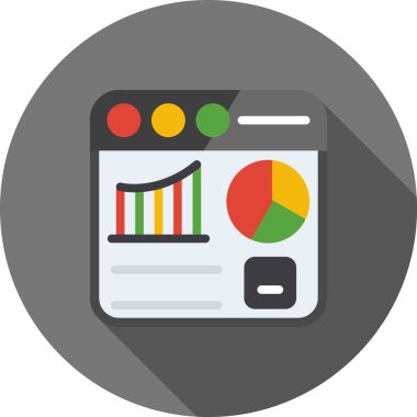 iş analizi düz simge uzun gölge tarzı