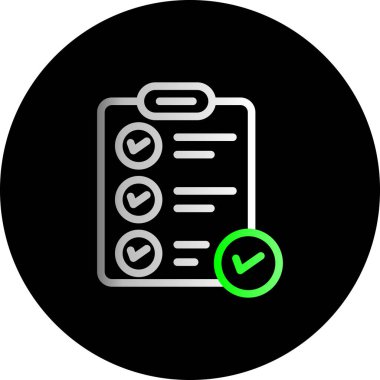 Moda Biçimli İzole Arkaplanda Kontrol Listesi Simgesi