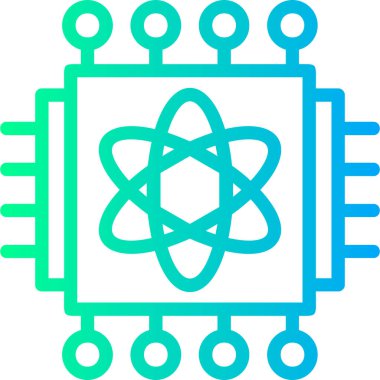 Bilim simgesi. İnternet için bilim ve teknoloji simgelerinin basit bir çizimi