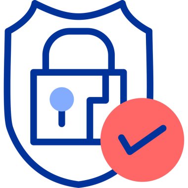 Kalkan kilidi simgesi. Web simgesi basit illüstrasyon