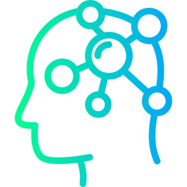 Beyin. Web simgesi basit illüstrasyon