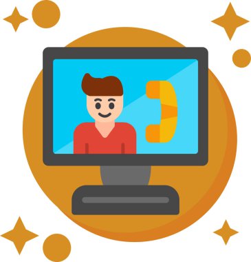 Bilgisayar teknolojisi vektör çizimine sahip bir adam