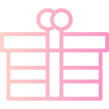 Beyaz arkaplanda kurdeleli mevcut kutu, illüstrasyon, vektör.