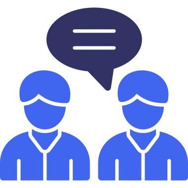 İnsanların vektör illüstrasyonu ve konuşma balonu simgesi