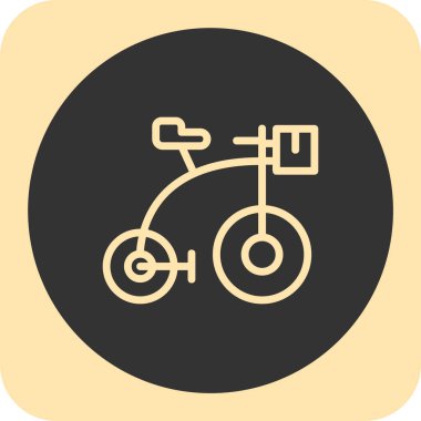 İllüstrasyon Üçlü Bisiklet simgesi düz resimleme