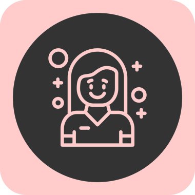 Kalbi olan bir kadının vektör çizimi