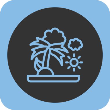 Tropikal Ağaç Simgesi Vektör İllüstrasyonu