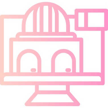 Çizgi film binası simgesinin vektör çizimi