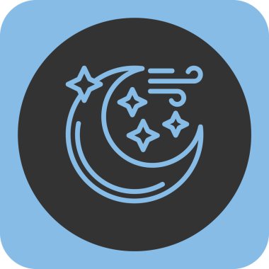 Ay simgesi soyut arkaplanda izole edildi