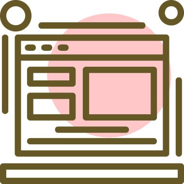 tarayıcı web simgesi, vektör illüstrasyonu