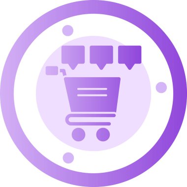 Alışveriş sepeti simgesi, vektör illüstrasyonu