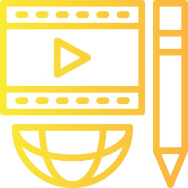 video. Web simgesi basit illüstrasyon