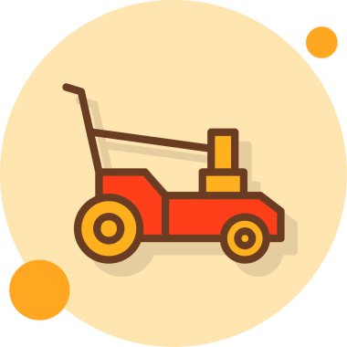 Traktör simgesi, vektör illüstrasyonu