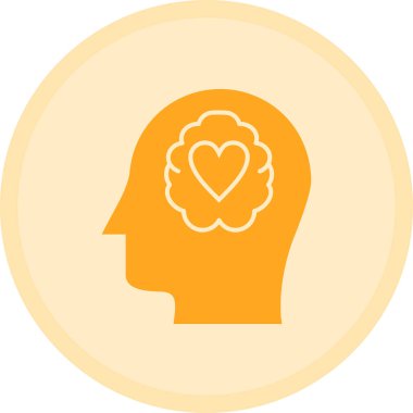 Kafasında kalp olan beyin, vektör çizimi