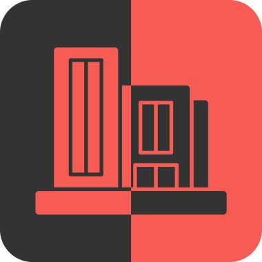 ofis binası simgesi, düz tasarım biçimi