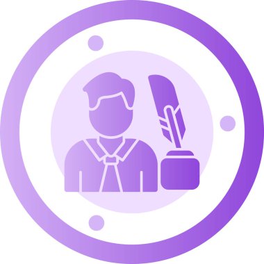 Şapka vektör çizgisi simgesine sahip eşsiz bir adam