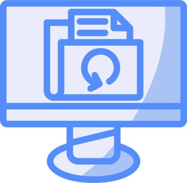 Ekran bilgisayar simgesini doldurulmuş - ana hatlar biçiminde izle