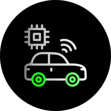 Akıllı Araba simgesi, vektör illüstrasyonu
