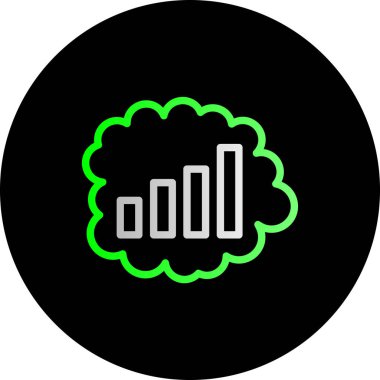 güzel bulut veri vektörü simgesi siyah simge