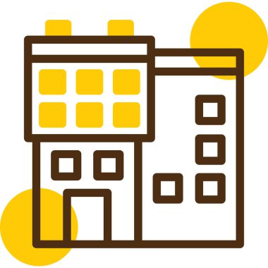 Bina. Web simgesi basit illüstrasyon